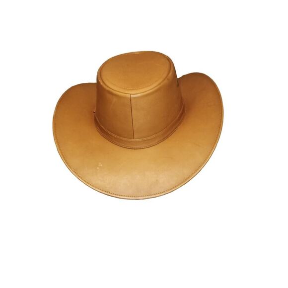 Leather Outback Style Hat sz 6 3/4 - 6 7/8 - Picture 3 of 10